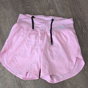 Nike Light Pink Women’s Athletic Running Shorts with Black Drawstring XS